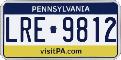 PA license plate LRE9812