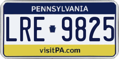 PA license plate LRE9825