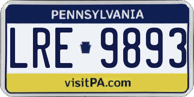 PA license plate LRE9893
