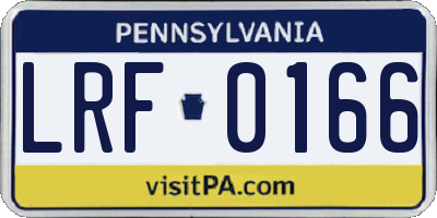 PA license plate LRF0166