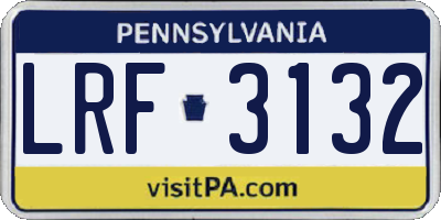 PA license plate LRF3132