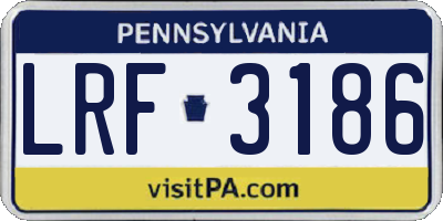 PA license plate LRF3186