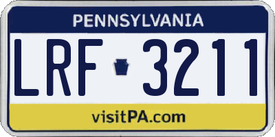 PA license plate LRF3211