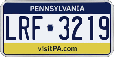 PA license plate LRF3219