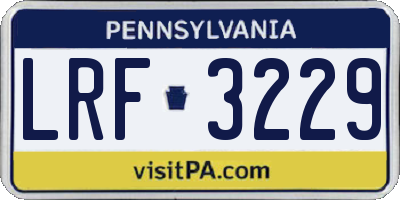 PA license plate LRF3229