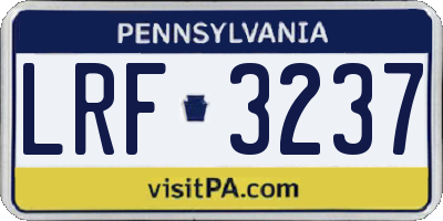 PA license plate LRF3237