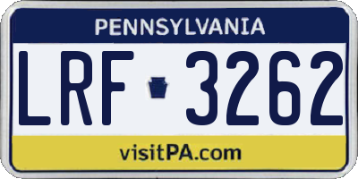 PA license plate LRF3262