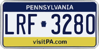 PA license plate LRF3280