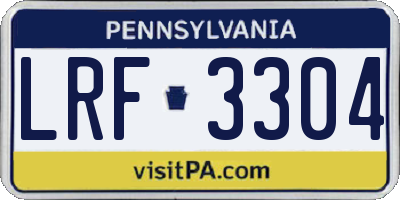 PA license plate LRF3304
