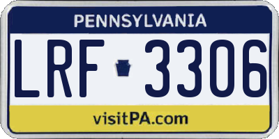 PA license plate LRF3306
