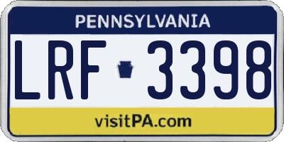 PA license plate LRF3398