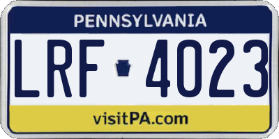 PA license plate LRF4023