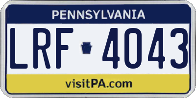 PA license plate LRF4043