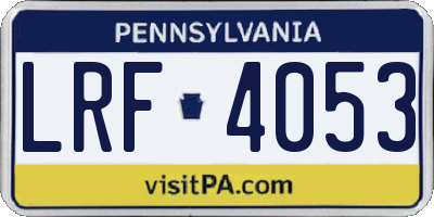PA license plate LRF4053