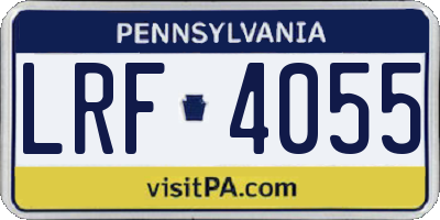 PA license plate LRF4055
