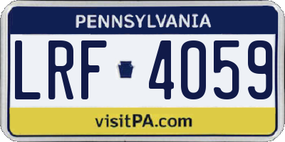 PA license plate LRF4059