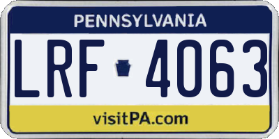 PA license plate LRF4063