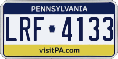 PA license plate LRF4133