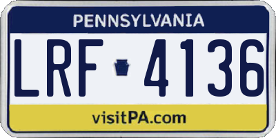 PA license plate LRF4136