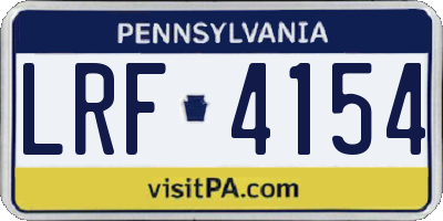 PA license plate LRF4154