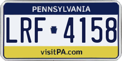 PA license plate LRF4158