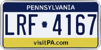 PA license plate LRF4167