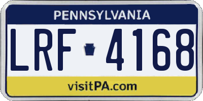 PA license plate LRF4168