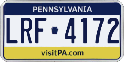 PA license plate LRF4172
