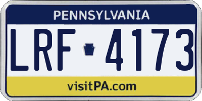 PA license plate LRF4173