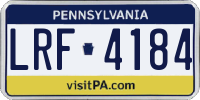 PA license plate LRF4184