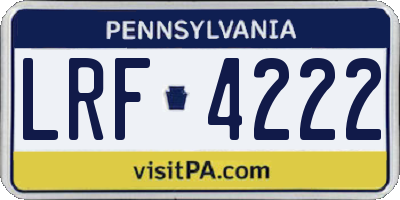 PA license plate LRF4222