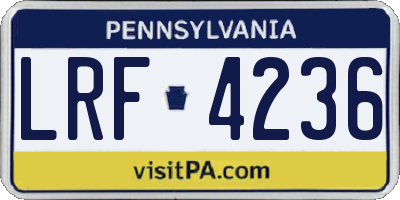 PA license plate LRF4236