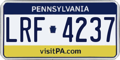 PA license plate LRF4237