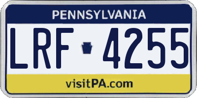 PA license plate LRF4255