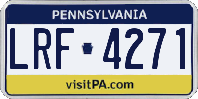 PA license plate LRF4271
