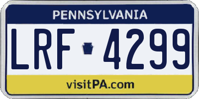 PA license plate LRF4299