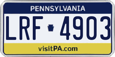 PA license plate LRF4903