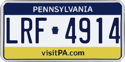 PA license plate LRF4914