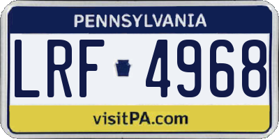 PA license plate LRF4968
