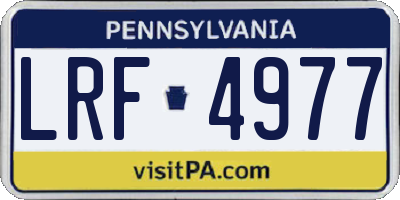 PA license plate LRF4977
