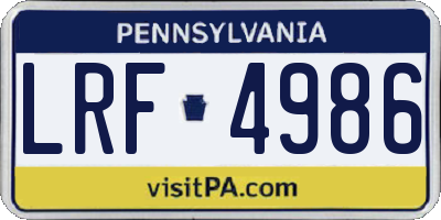 PA license plate LRF4986