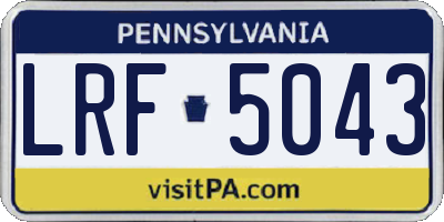 PA license plate LRF5043