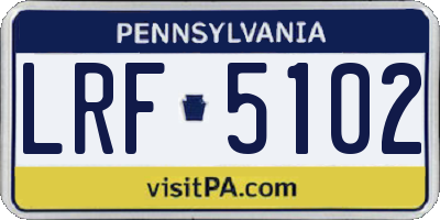 PA license plate LRF5102
