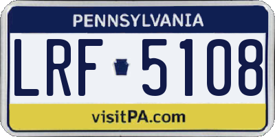 PA license plate LRF5108