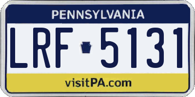 PA license plate LRF5131