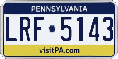 PA license plate LRF5143