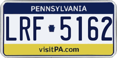 PA license plate LRF5162