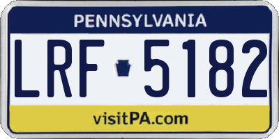 PA license plate LRF5182