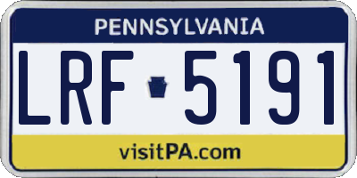 PA license plate LRF5191
