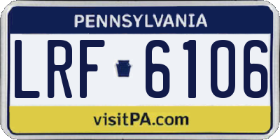 PA license plate LRF6106